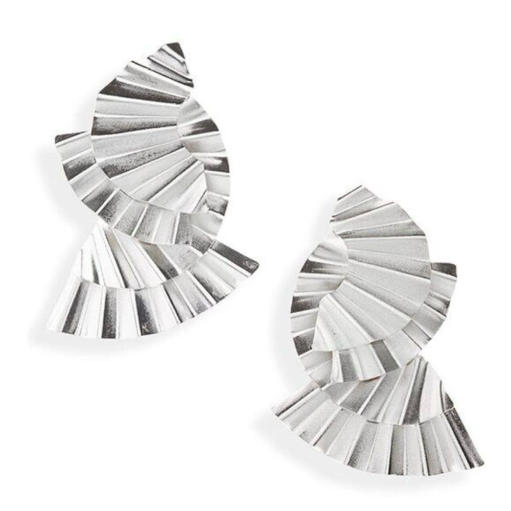 Silver Geometric Earrings - image 1